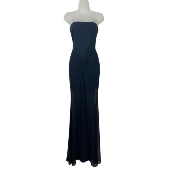 David Koma Strapless Illusion Gown Black Stretch Evening Formal - Picture 10 of 15